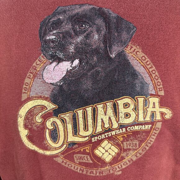 Columbia Sportswear Black Lab Dog Crew Sweatshirt, Rust Red Men's Sz Small 2/$25 - Picture 5 of 11